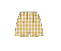 XT05- mustard yellow check thick seersucker