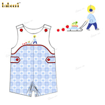 Boy Shortall In Blue With Hand Embroidered Detail - BC1264