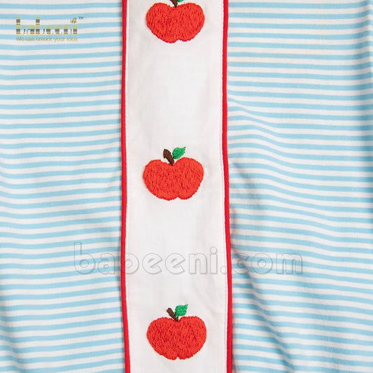 Red apple boy bubble blue stripe knit - BC 908