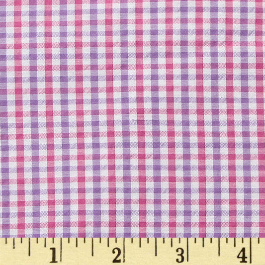 XB4 - purple pink gingham seersucker