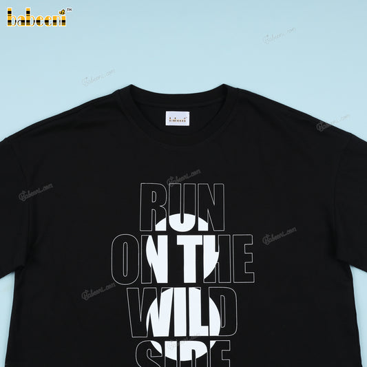 Girl T-shirt In Black RUN ON THE WILDSIDE - DR4058