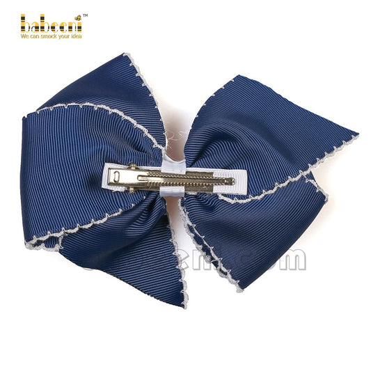 Lovely girl dark blue hair bow- HB 91