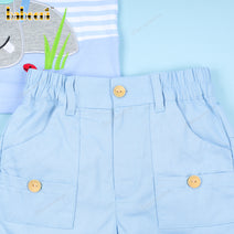 Applique Oufit Hippo Baby Blue For Boy - BC1145