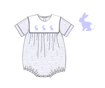 K269- Classy rabbit in blue stripe printing 4.0