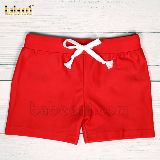 Vibrant red boy swim shorts  for little boy -FWB 09