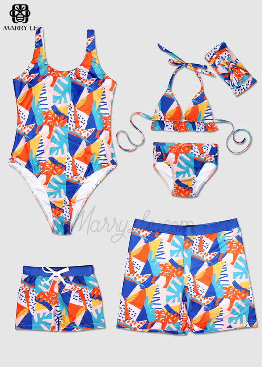 SEA COLOR PRINT FAMILY MATCHING SWIMWEAR - MD141