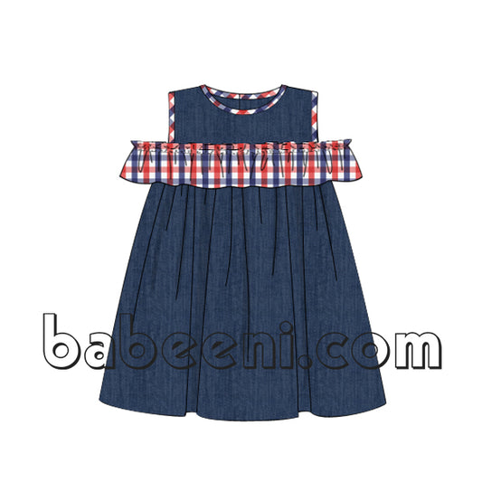 Lovely plain dress for girls - DR 2612