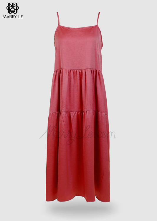 SLEEVELESS RED MAXI DRESS - MD317