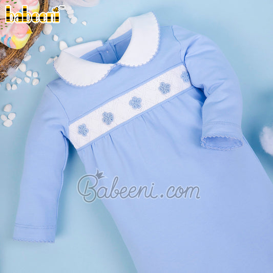 Flower hand smocked baby sleep suits– KN 230