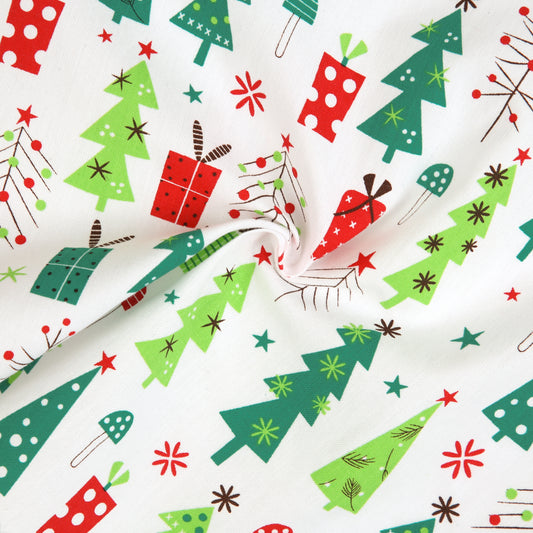 F96- Christmas jungle printed fabric (100% cotton)