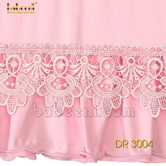 Girl Pink Lace A-line Dress- DR 3004