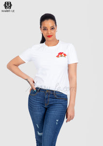 MUSHROOM EMBROIDERED T-SHIRT FOR WOMEN - MD130