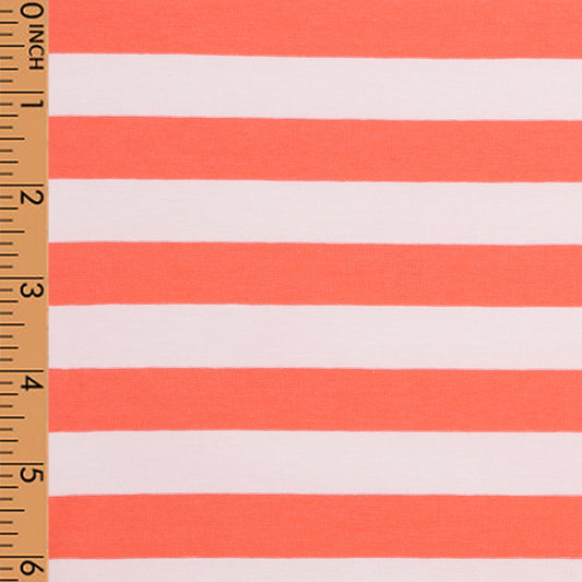 K115- Coral Stripe Knit Fabric