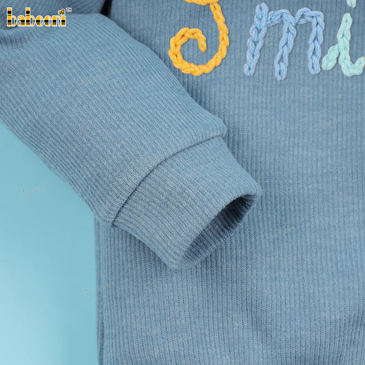 Boy Sweater In Light Blue Sun Embroidered - BC1211