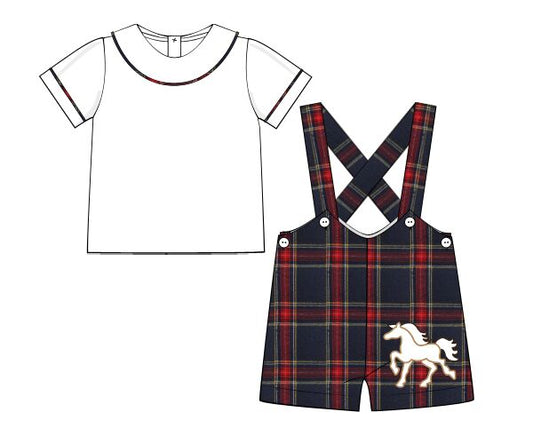 Western caro style boy short set horse shape- BC 831