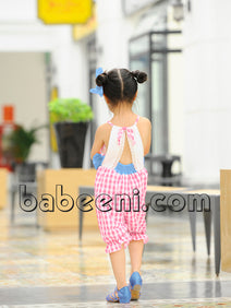 Adorable pink V back cut-out bubble for girl - DR 2384