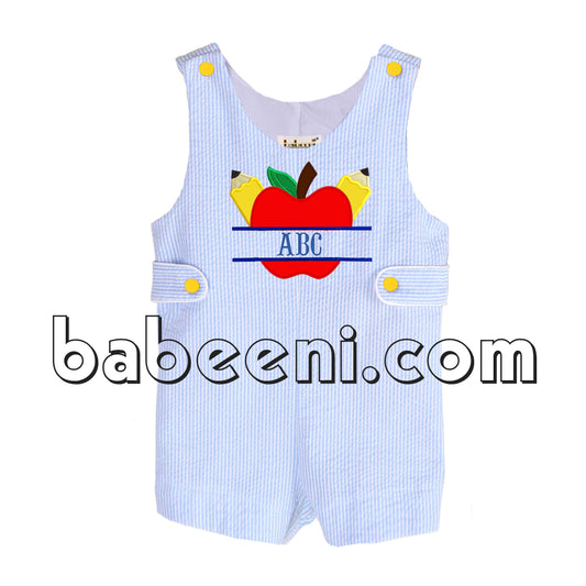 Back to school applique shortall - BC 703