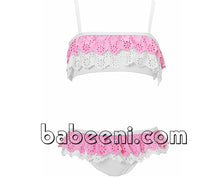 Beautiful flower lazer-cut bikini set for girl - SW 379