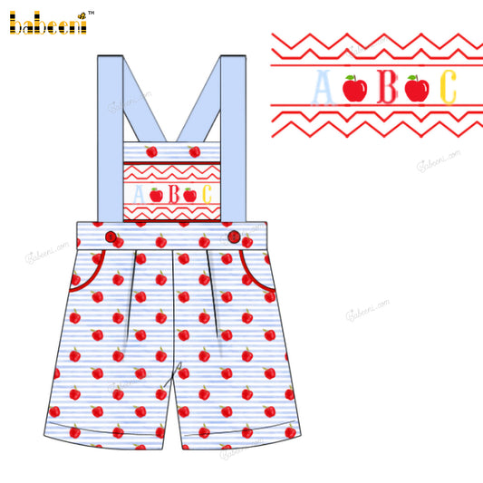 Boy Shortall Hand Smocked In Blue - BC1266