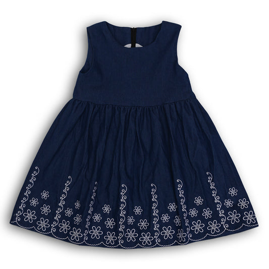 Y37- lace flower on denim