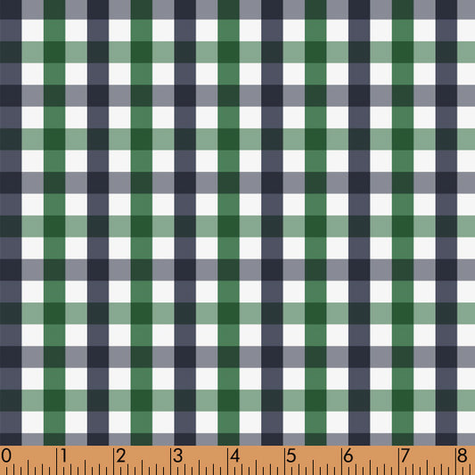 M80 - dark green and navy plaid fabric