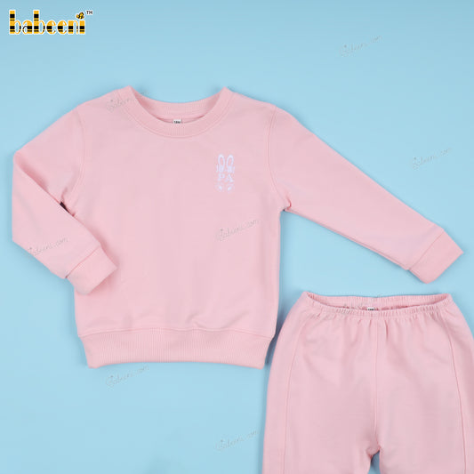 Girl Outfit In Pink With Embroidered Name - DR3902