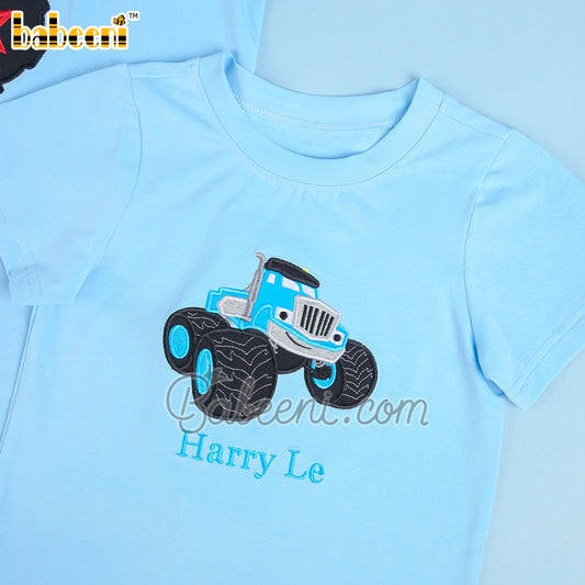 Fancy car applique daddy & me shirt – DM 30