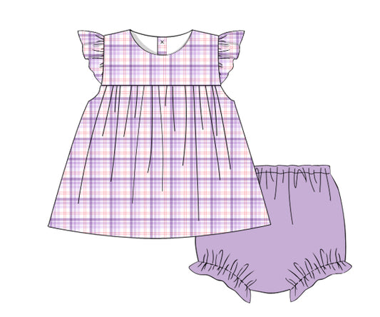 PP195 - purple, orange plaid print 4.0