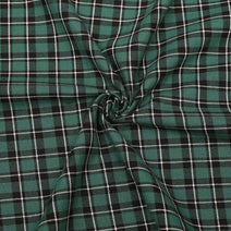 T04- Green, Black, White Tartan fabric