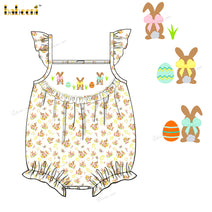 Girl Bubble Hand Smocked Bunny - DR3838