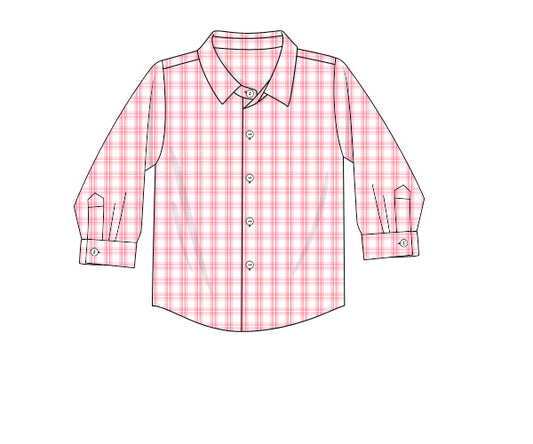 P7 - pink windowpane plaid fabric