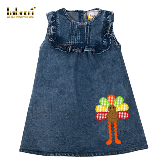 Turkey applique denim dress - DC 27