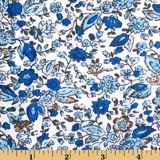 F6 -  Royal blue floral fabric printing 4.0