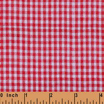 XB45 - Red medium gingham seersucker