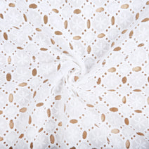 LE06- Square white Embroidery fabric