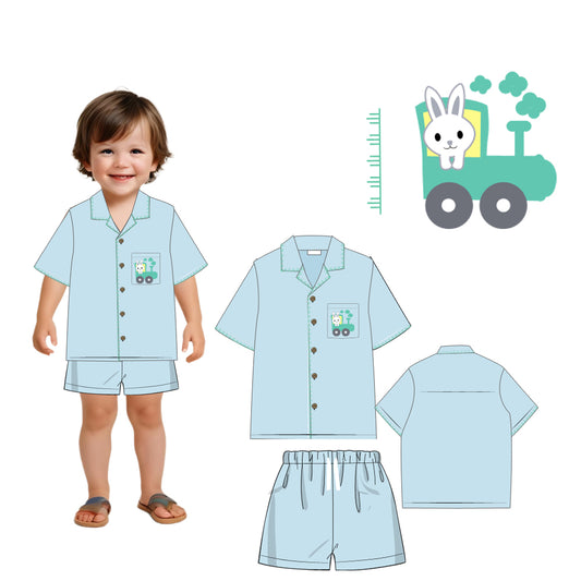 Hand embroidery 2 pieces easter set for boys - DR4146