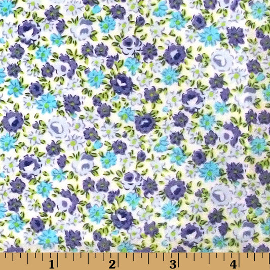 F1 - Blue tiny floral fabric