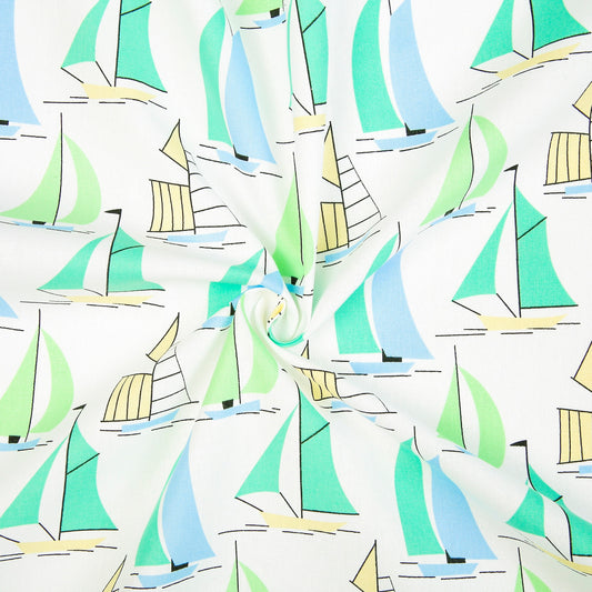 F110- Blue sailboat fabric