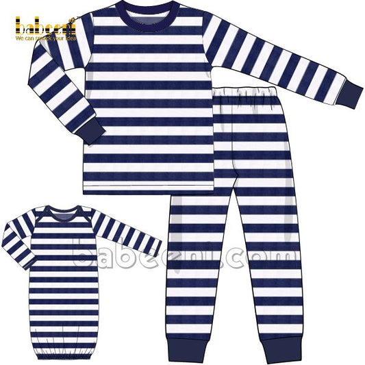 Elegant Navy Mom Girl Plain Outfit- MM 73