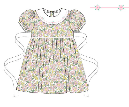 PP150 - pink and yellow floral printing 4.0