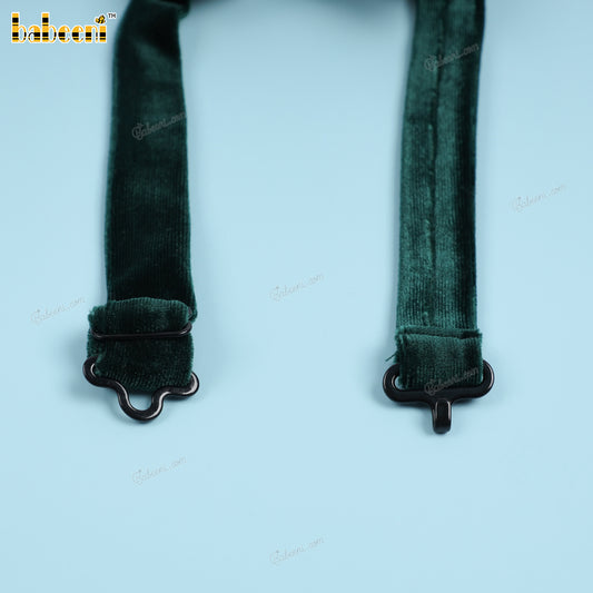 Boy Bow In Dark Green Velvet -  BB04