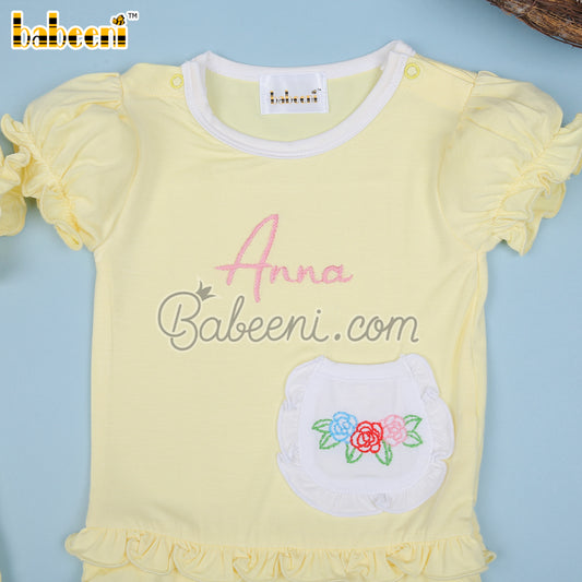 Flower hand embroidery short bubble for twins – GS 33