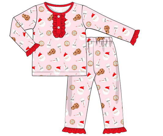 K356- milk, santa cookie pink knit printing 4.0