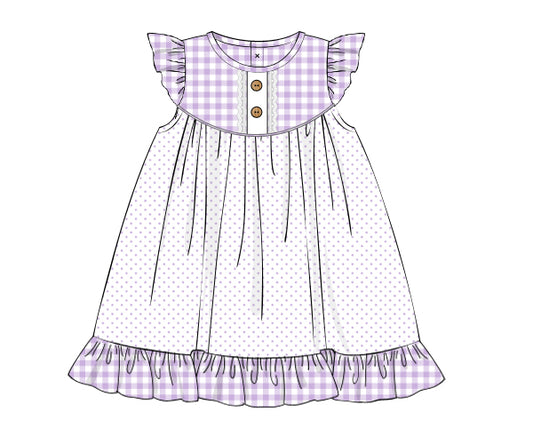 K302- pale Lavender gingham knit