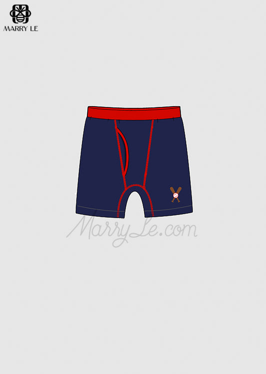 BASEBALL EMBROIDERY NAVY UNDERWEAR FOR MAN - MD270