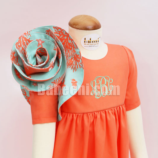 Girls Ruffles coral dress- DR 2846