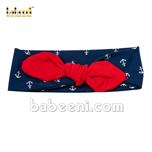 Lovely anchor hair bow for little girl - HB 96