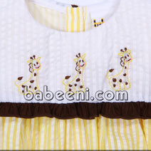 Lovely giraffe embroidered girl bubble - DR 2441