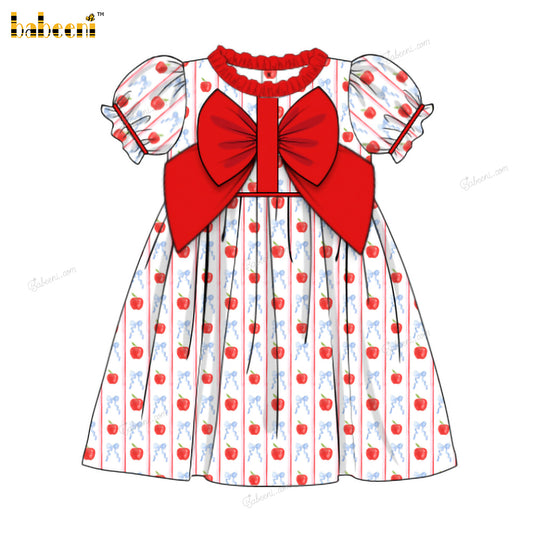 Girl Dress With Big Bow In Red - DR3948