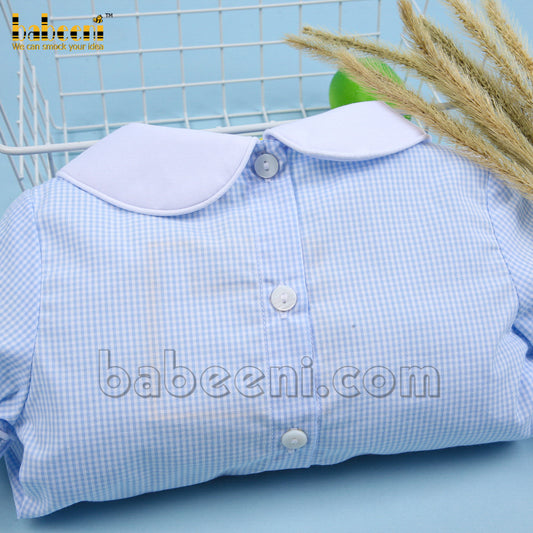 Nice boy short set baby blue gingham - BC 964